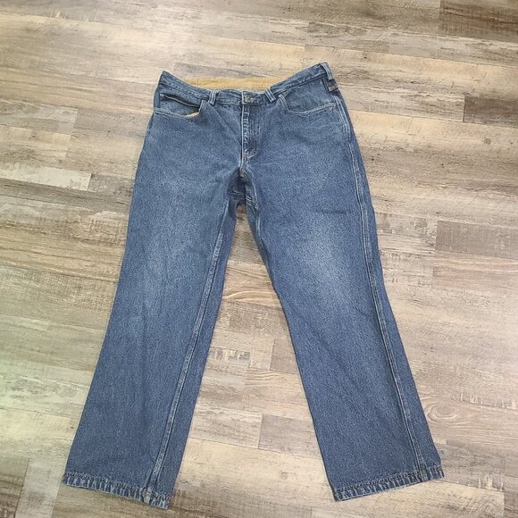 Duluth Other - Duluth Men's Relaxed Fit Straight Blue Jeans Sz 38x34 Heavy 100% Cotton EUC